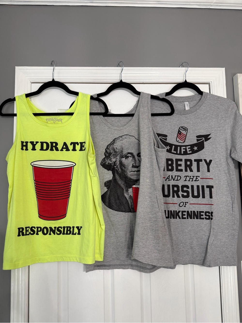Bundle of Men's Graphic / Drinking Tee and Tanks Size Medium